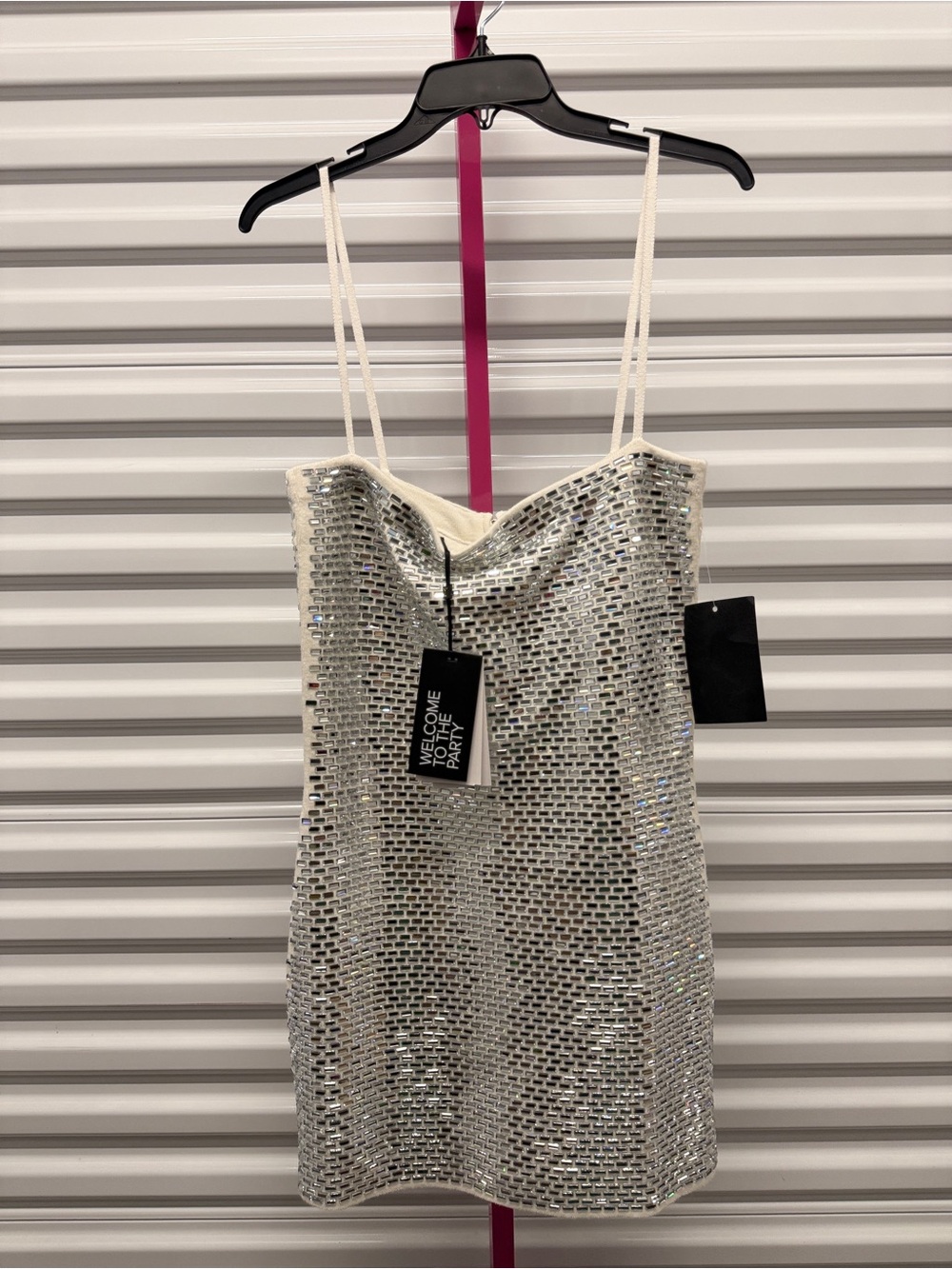 Retrofete Avanyah Crystal Knit White Mini Dress Medium - Picture 2 of 2